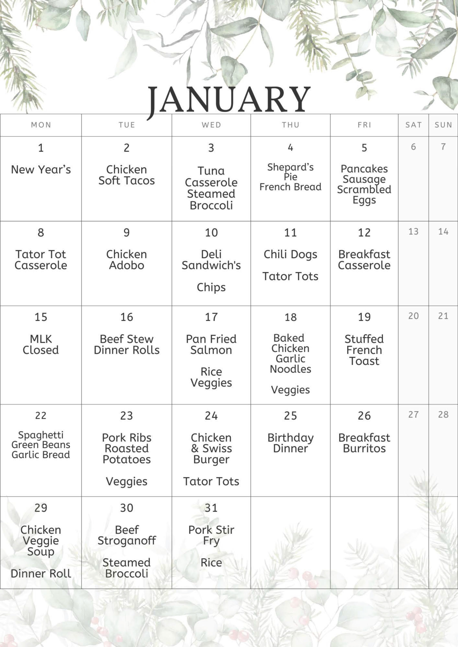 Chehalis Tribal Elders January 2024 Lunch Menu! The Chehalis Tribe